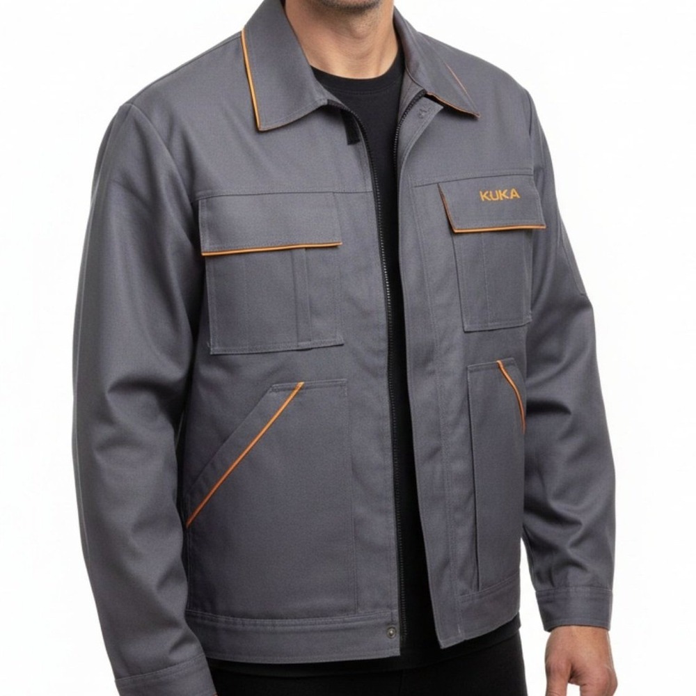 KUKA NWOT Mens XL Utility Work‎ Canvas Jacket Gray Rugged Corporate Industrial